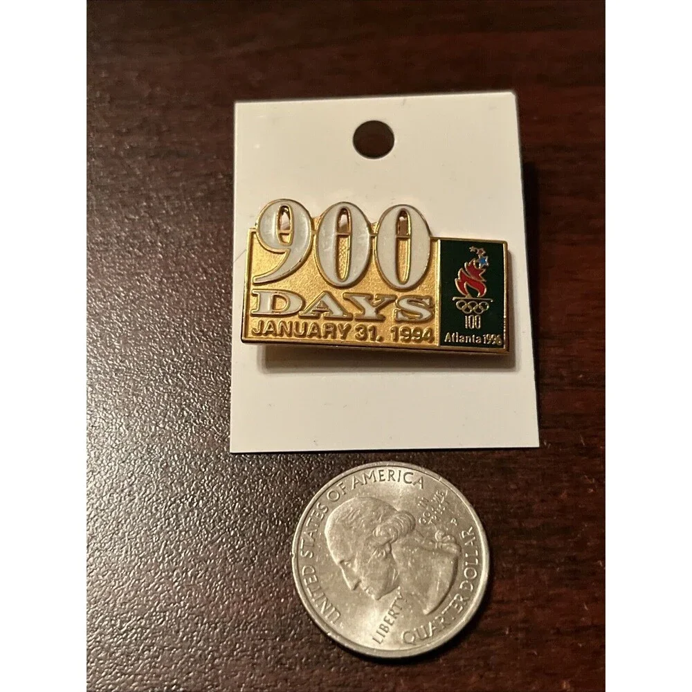 Vintage‎ Countdown To The 1996 Atlanta Olympics 900 Days Lapel Hat Pin
